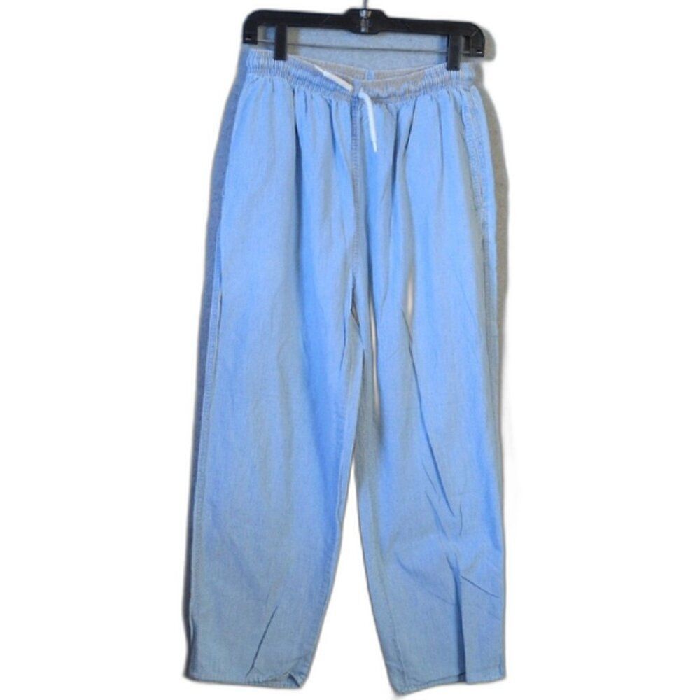 S.C.R.U.B.S Light Wash Denim Chambray Nurse Scrub Pants Bottoms Women's M